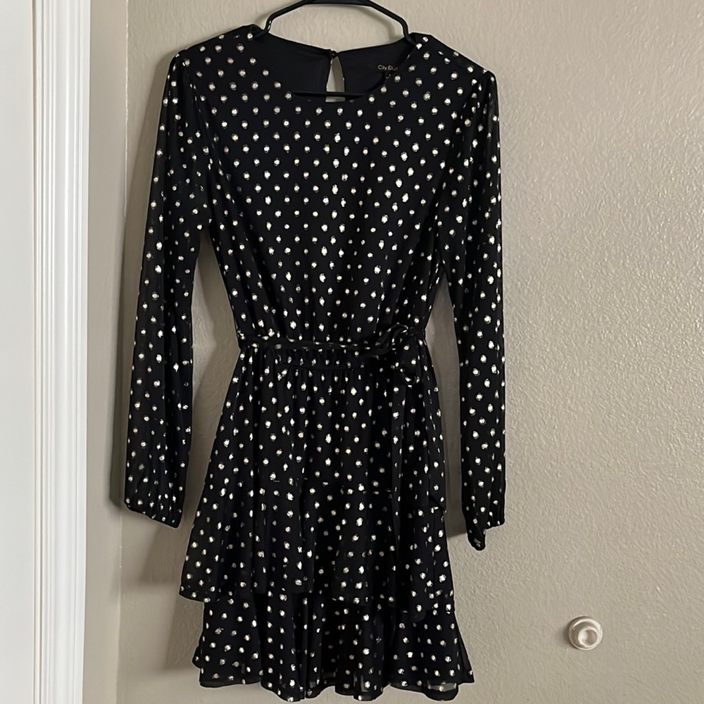Black dotted dress